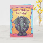 Leuke Elephant Verlaat Verjaardag Kaart (Gele Bloem)