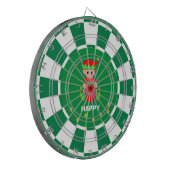 Leuke Elf en Gouden Confetti op Groen & Wit Dartbord (Voorkant Links)
