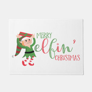 Leuke Elf Merry Elfin Kerstmis Deurmat