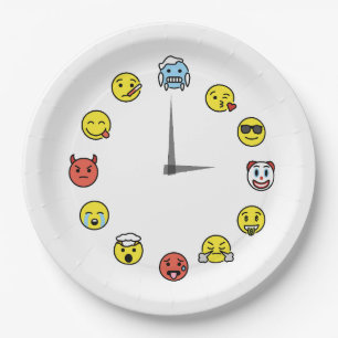 Leuke Emoji Klok Gezicht Papier Bord