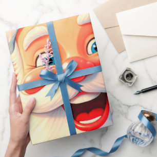 Leuke en Aardige Close-Up Kerstman Kerstmis Cadeaupapier