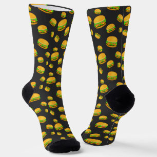 Leuke en coole lekkere hamburger patroon sokken
