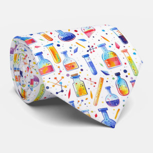 Leuke en eigenzinnige handgetekende chemie stropdas