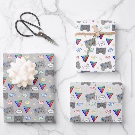 Leuke en Fancy 3 System Gamer Inpakpapier Vel (Voorkant)