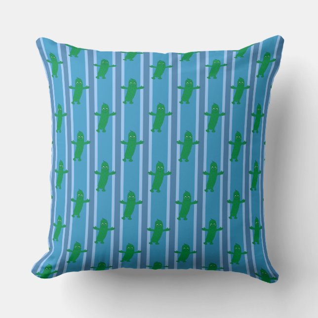 Leuke en Fancy Blue Pickle Kussen (Voorkant)