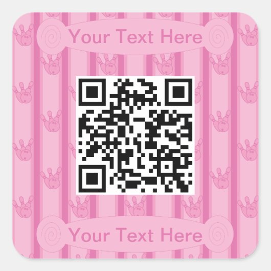 Leuke en Fancy Bowling QR Code Vierkante Sticker (Voorkant)
