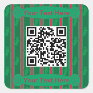 Leuke en Fancy Christmas Pickle QR Code Vierkante Sticker