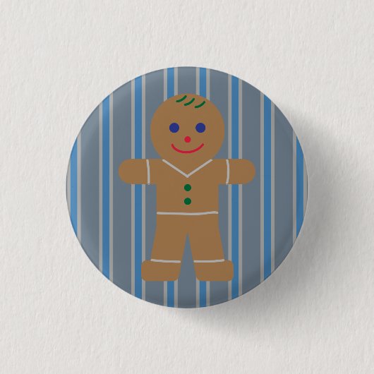 Leuke en Fancy Gingerbread Man Ronde Button 3,2 Cm (Voorkant)