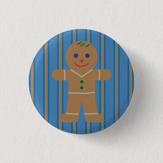 Leuke en Fancy Gingerbread Man Ronde Button 3,2 Cm (Voorkant)