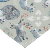 Leuke en fancy grijze vossen en bloemmotief korte tafelloper (Hoek)