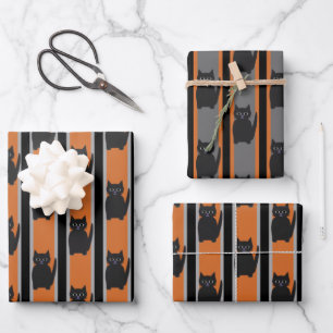 Leuke en Fancy Halloween Black Cats Inpakpapier Vel