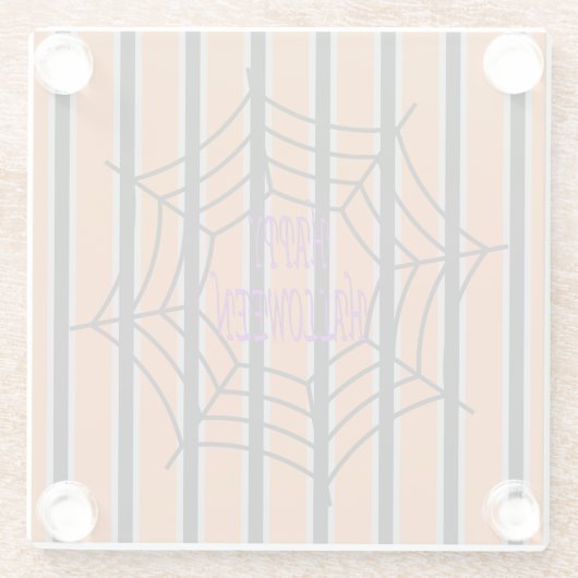 Leuke en Fancy Halloween Spider Webs Glazen Onderzetter (Achterkant)