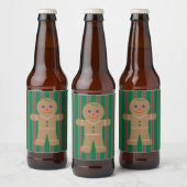 Leuke en Fancy kerst Gingerbread Man Bier Etiket (Flessen)