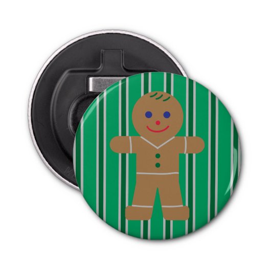 Leuke en Fancy kerst Gingerbread Man Button Flesopener (Voorkant)