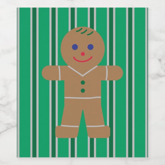 Leuke en Fancy kerst Gingerbread Man Wijn Etiket (Enkel label)