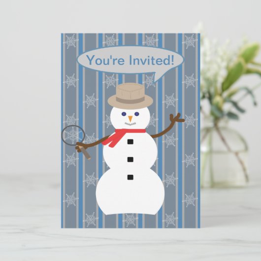 Leuke en Fancy Kerstmis Sneeuwman Detective Kaart (Staand voorkant)