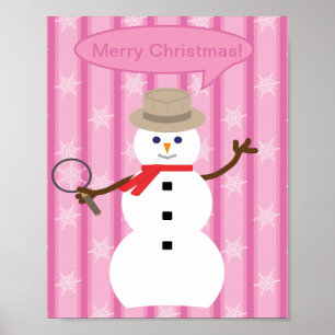 Leuke en Fancy Kerstmis Sneeuwman Detective Poster