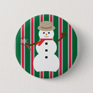 Leuke en Fancy Kerstmis Sneeuwman Detective Ronde Button 5,7 Cm
