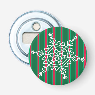 Leuke en Fancy kerstsneeuwvlok Button Flesopener