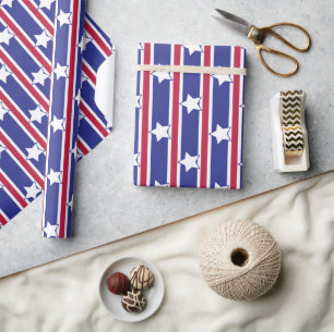 Leuke en Fancy Patriottische Sterren en Strepen Cadeaupapier