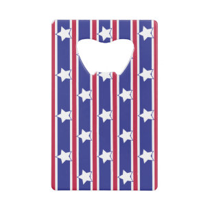 Leuke en Fancy Patriottische Sterren en Strepen Kredietkaart Flessenopener