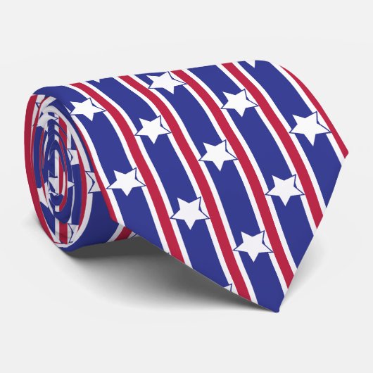 Leuke en Fancy Patriottische Sterren en Strepen Stropdas (Opgerold)