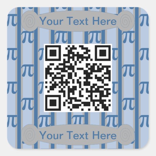 Leuke en Fancy PII 3.142 QR Code Vierkante Sticker (Voorkant)