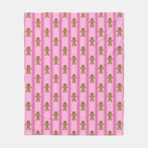 Leuke en Fancy Pink Gingerbread Man Fleece Deken