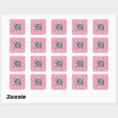 Leuke en Fancy Pink Peppermint QR Code Vierkante Sticker (Vel)