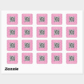 Leuke en Fancy Pink Pretzel QR Vierkante Sticker (Vel)