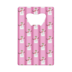 Leuke en Fancy Pink Snowman Detective Kredietkaart Flessenopener