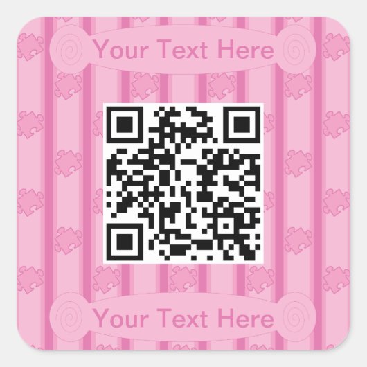 Leuke en Fancy Puzzel QR Code Vierkante Sticker (Voorkant)