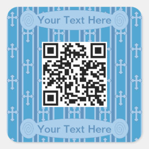 Leuke en fancy QR-code met kruis Vierkante Sticker