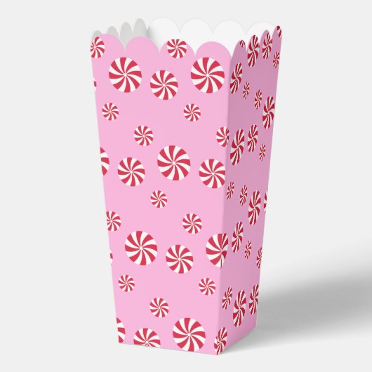 Leuke en Fancy roze pepermunt popcorn Bedankdoosjes (Voorkant)