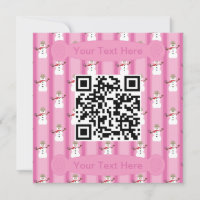 Leuke en Fancy Roze Sneeuwman Detective QR Code