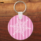 Leuke en Fancy roze sneeuwvlok Sleutelhanger (Achterkant)