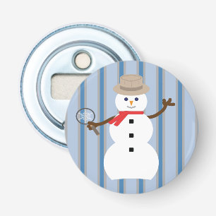 Leuke en Fancy Sneeuwman Detective Button Flesopener