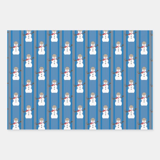 Leuke en Fancy Sneeuwman Detective Inpakpapier Vel (Voorkant 3)