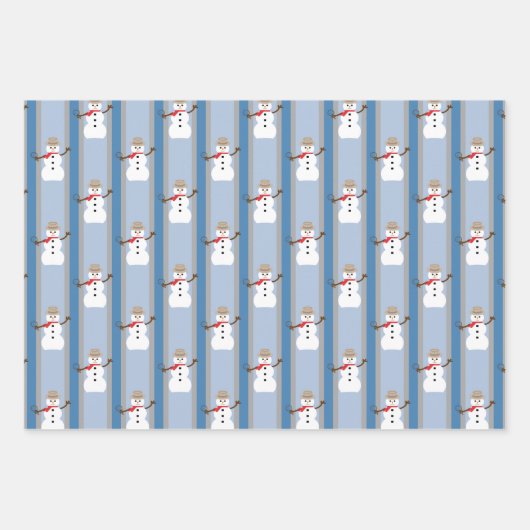 Leuke en Fancy Sneeuwman Detective Inpakpapier Vel (Voorkant 2)