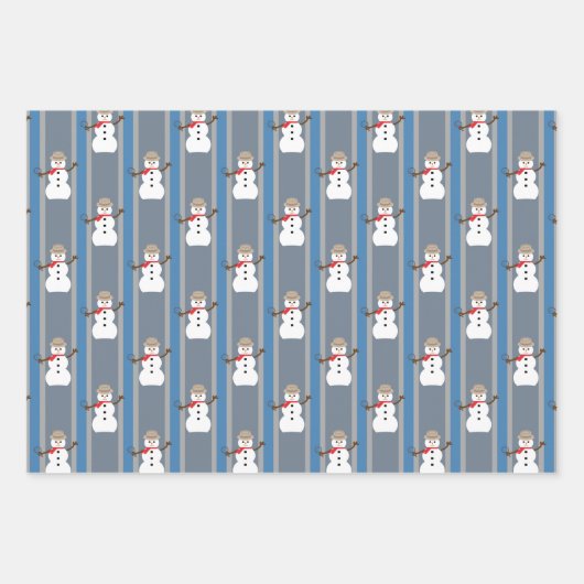 Leuke en Fancy Sneeuwman Detective Inpakpapier Vel (Voorkant)