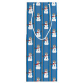 Leuke en Fancy Sneeuwman Detective Wijn Cadeautas (Achterkant)