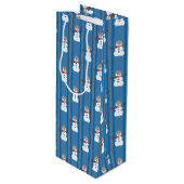 Leuke en Fancy Sneeuwman Detective Wijn Cadeautas (Voorkant Gekanteld)