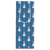 Leuke en Fancy Sneeuwman Detective Wijn Cadeautas (Voorkant)