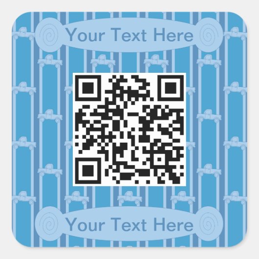 Leuke en Fancy Truck QR Code Vierkante Sticker (Voorkant)