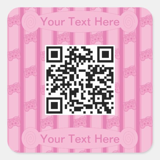 Leuke en Fancy Video Game Controller QR Code Vierkante Sticker (Voorkant)