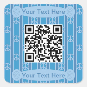 Leuke en Fancy Vredesteken QR Code Vierkante Sticker