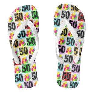 LEUKE EN FEESTELIJKE 50E VERJAARDAG TEENSLIPPERS