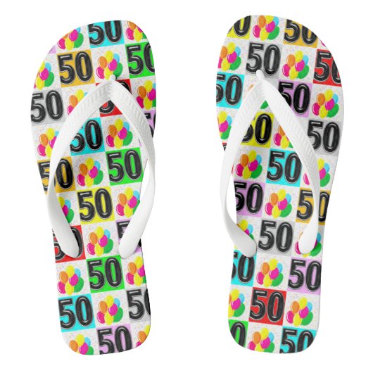 LEUKE EN FEESTELIJKE 50E VERJAARDAG TEENSLIPPERS (Voetbed)