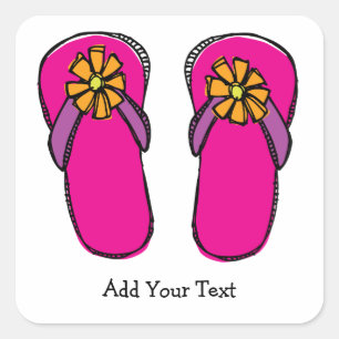Leuke en Funky Teenslippers Vierkante Sticker