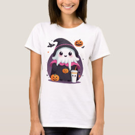 Leuke en grappige geest Halloween chocolade T-shirt